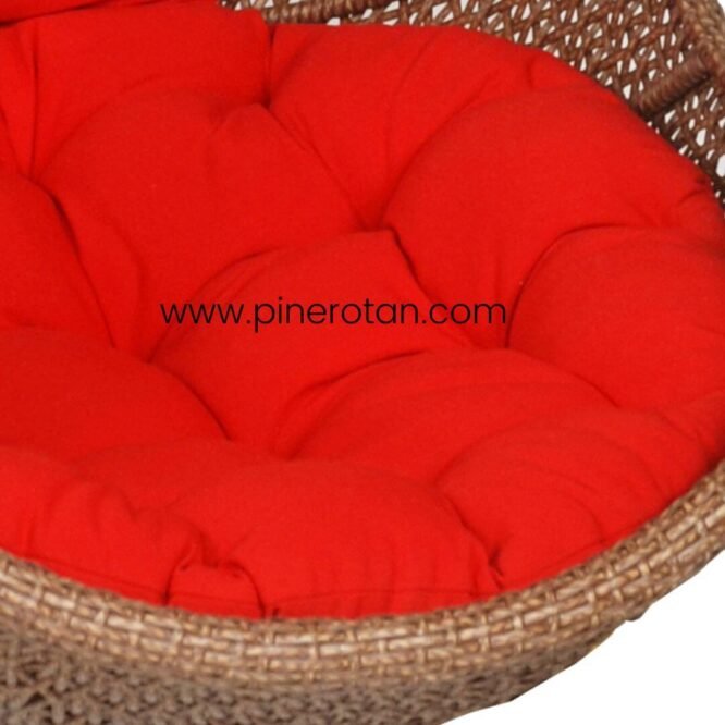 Ayunan Outdoor Sintetis Rotan - Egg Hanging CHair Red Pulut